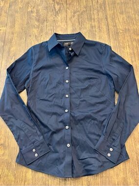 Banana Republic Navy Long-Sleeve Dress Shirt